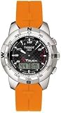 Tissot Men's T-Touch Polished Titanium Orange Rubber Watch
#T33.7.878.92