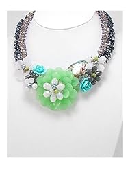 Flower Natural Stone Necklace In Zinc
