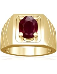 18K Yellow Gold Oval Cut Ruby Solitaire Ring