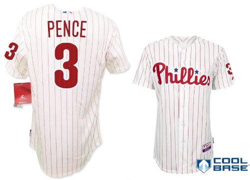 #3 HUNTER PENCE - Philadelphia Phillies Authentic Jersey Majestic COOL BASE Size 54 XXL