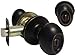 eBuilderDirect 5 Pack Dark Oil Rubbed Bronze Privacy Bedroom Bathroom Door Oval Egg Style Knob Handle Lock 6093DBR