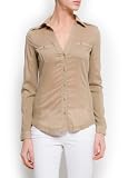 41JpWjzYEBL. SL160  Mango Womens Ribbed Panels Shirt