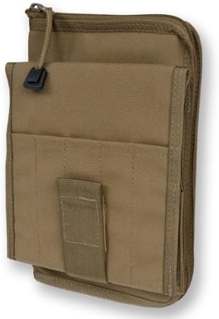 TAM Field Book Cover, Zippered Military Green Book Memorandum Case with Checklist Organizer