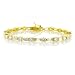 Sterling Silver Vermeil Round & Baguette CZ Bracelet