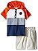 Kids Headquarters Boys' Little 2 Piece Set-Hooded Pocket Tee and Short