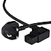 3m UK BS1363 Down Angle to IEC60320 C19 RIGHT ANGLE 13A 250V H05VV-F3G1.5 Power Cord - BLACK World Cord Sets #GA19R-02120