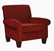 Carolina Cottage Upholstered Chenille Oxford Club Chair, Rust