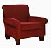 Carolina Cottage Upholstered Chenille Oxford Club Chair, Rust