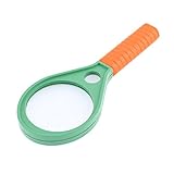 uxcell　虫眼鏡　ハンドヘルド拡大鏡　 ラケットのデザイン　ノンスリップグリップ　60mmレンズ 　読書宝石商ルーペ拡大鏡3X