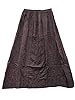 Womans Maxi Skirts Stonewashed Rayon Embroidered Brown Flared Skirts