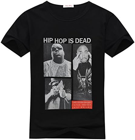 MARUKO Comfortable custom printing 2pac Eazy-E Hip Hop is Dead Kid's Classic T-shirt X-Large/11y-12y Black
