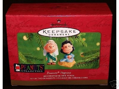 2001 PEANUTS PAGEANT Porcelain Set of 2 Hallmark Keepsake Ornament