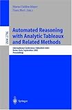 Automated Reasoning with Analytic Tableaux and Related Methods: International Conference, TABLEAUX 2003, Rome, Italy, September 9-12, 2003. Proceedings ... / Lecture Notes in Artificial Intelligence)