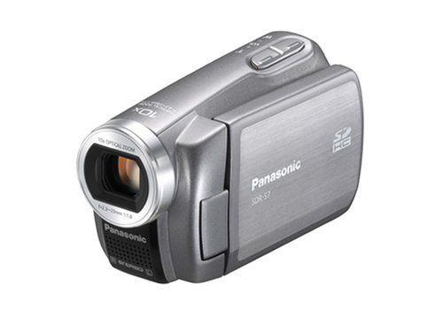 Panasonic SDR-S7 EG-S Camcorder (SD/SDHC, 10-fach opt. Zoom, 6,9 cm (2,7 Zoll) Display) silber