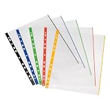 Produkt-Bild: Herlitz 10914414 Prospekth&uuml;lle A4 glasklar mit farbigem Rand 50er Packung, 0,07 mm