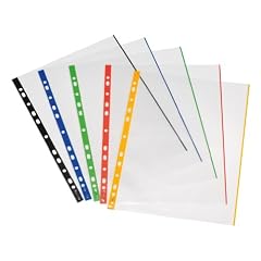 Herlitz 10914414 Prospekth�lle A4 glasklar mit farbigem Rand 50er Packung, 0,07 mm