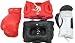 2 Head Gears with 2 Pairs of Boxing Gloves Red & Black Set