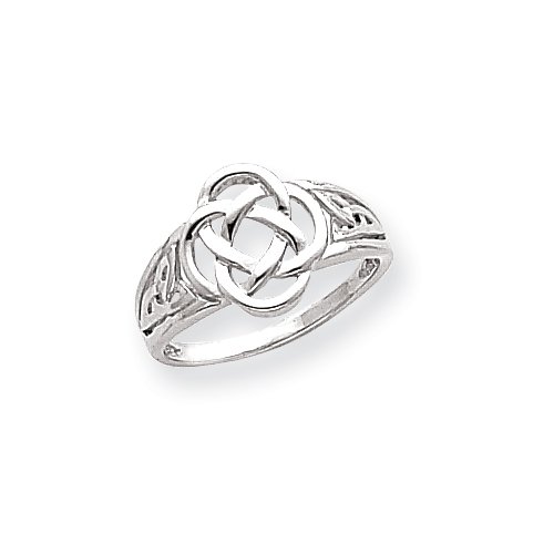 14k White Gold Ladies Celtic Knot Ring