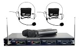 Pyle-Pro PDWM4300 4 Mic VHF Wireless Rack Mount Microphone System