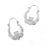 Sterling Silver Claddagh Hoop Earrings