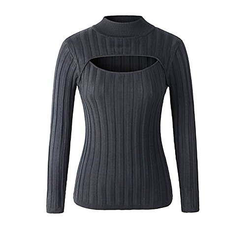 【ハイハイワールド】Hi-Hi-World 胸 開き タートル ネック ニット セーター レディース バスト 強調 フリー サイズ