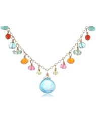 Dana Kellin Fabulous, Understated Brazil Inspired Gemstone Fringe Necklace, 17.12"
