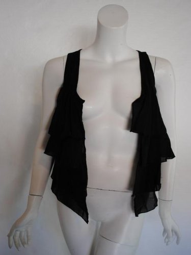 Velvet womens brooklynne blak ruffle vest top S