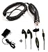 Stereo 3.5mm Hands-Free Headset + Car Kit Vehicle Plug in Adapter + Home Travel Wall Charger for T-Mobile Dell Venue Pro Cell Phone