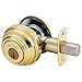 Kwikset 816 KeyControl Deadbolt Deadbolt Lock, Polished Brass Round Exterior Keyed Front Entry Door, Pick Resistant SmartKey Rekey Security, Single Cylinder Dead Bolt
