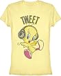 Looney Tunes Tweety Bird Tweet Banana Yellow Juniors T-shirt