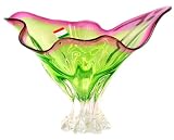 Murano Art Glass Cranberry Vase Footed Bowl C27
