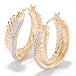 925 Fusion&trade; Diamond Accent Twisted Double Hoop Earrings