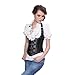 Women's Faux Leather Steel Boned Buckles Shoulder Straps Underbust Corset