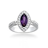 41Jq9AX%2BiNL. SL160  1.60 ct tw Diamond  & Amethyst Ring in 14K White Gold