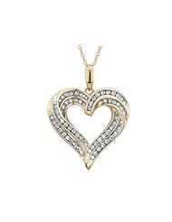 Diamond Heart Necklace 1/2 Carat (ctw) in 10K Gold with Chain