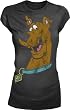 Scooby Doo Big Face Puppy Dog Juniors Black T-shirt