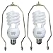 3-way Energy Saving CFL 26W Light Bulb 3000K - with Lamp Harp - Pack of 2