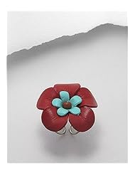 Mix Colors Flower Leather Ring In White Base