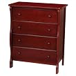 Ellis 4 Drawer Dresser in Cherry Finish By Simplicity For Children