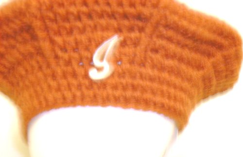 Hand Crocheted Imported Finest Brown Color Soft Lambs Wool Girls Beret with Pom Pom and Customer Chosen Ivory Monogram Letter for Sizes Infants and Toddlers