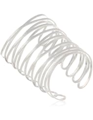 Anuja Tolia Base Metal with 22k Gold or Silver Plating Snake Cuff Bracelet, 5"