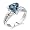 2.00 carats Trillion Cut London Blue Topaz Ring in Sterling Silver Rhodium Finish size 6