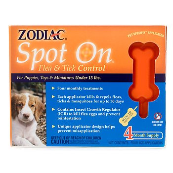Zodiac Spot On Flea & Tick Control - Puppies Under 15 lbs.