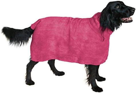 The Snuggly Dog is the Easy Slip on Moisture Absorbing Microfiber Dog Bath Towel They Wear. Limited Time Sale! The Absorbent Plush Spa Pet Towel is a Bathrobe. This Dog Apparel is a soft Fast Drying Grooming Bathing Accessory-a must in Pet Supplies. (Small, Pink)