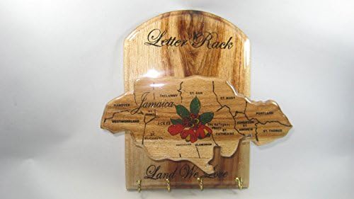Irie Treasures Collection 100% Wood Key Rack and Letter Holder Hanging Decor Organizer Jamaican Souvenir Kitchen Home or Office