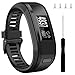 Wizvv Compatible Bands Replacement for Garmin Vivosmart HR, with Metal Buckle Fitness Wristband Strapï¼ŒBlack