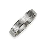 Stainless Steel Spanish Lord's Prayer 4mm Band Ring - Women