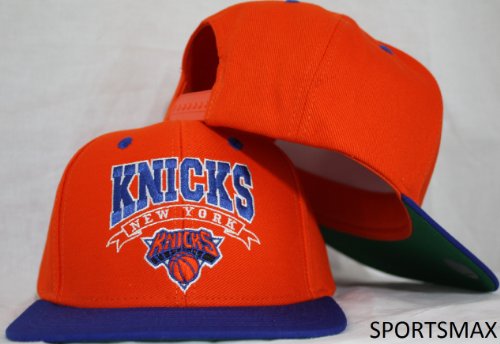 New York Knicks Orange / Blue Two Tone Snapback Adjustable Plastic Snap Back Hat / Cap