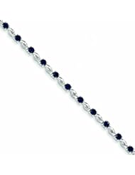 Genuine 14K White Gold White Gold With Sapphire Gemstone Bracelet 5 Grams Of Gold 100% Satisfaction Guaranteed.