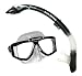 US Divers Adult Sideview LX Purge Mask and Paradise Dry LX Snorkel Silicone Combo, Black